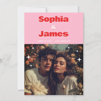 Retro en Krachtige Typografie Save the Date