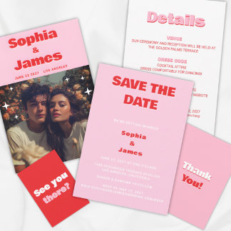Retro en Krachtige Typografie Save the Date