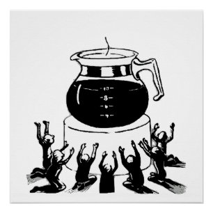 Retro en vintage klassieke koffie, Worship Coffee Perfect Poster