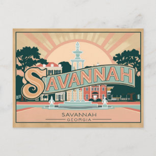 Retro en Vintage van Savannah, Georgia Briefkaart