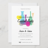 Retro Engagement Party | Uitnodiging voor cocktail