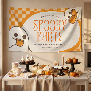 Retro enge cute geest Halloween-feest Spandoek