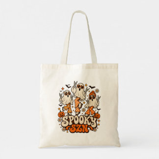 Retro enge SZN-spoken | Groovy Halloween-ontwerp u Tote Bag
