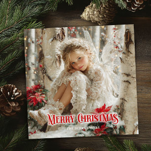 Retro engel download feestelijke kerstgroet feestdagenkaart