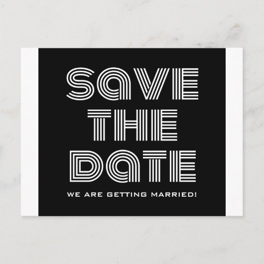 Rétro Enregistrer la date carte postale, noir (Devant)