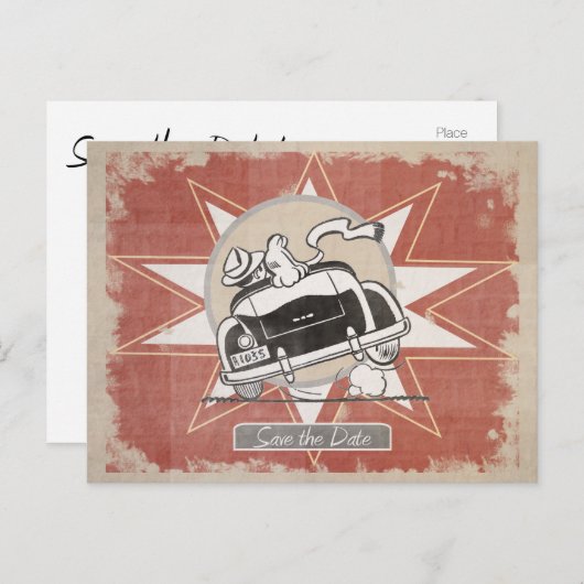 Rétro Enregistrer les cartes postales Date | Amusa (Devant / Derrière)