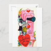 Retro Enseignant Vintage Valentine Carte postale (Devant / Derrière)