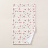 Rétro ensemble rose atomique de serviette de motif (Serviette à main)