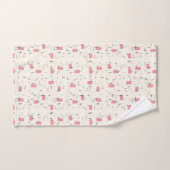 Rétro ensemble rose atomique de serviette de motif (Serviette à main)