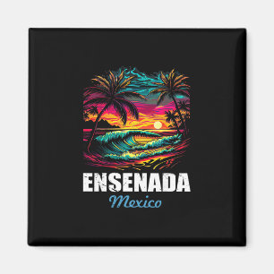 Retro Ensenada Mexico Zonsondergang Vintage Vakant Magneet