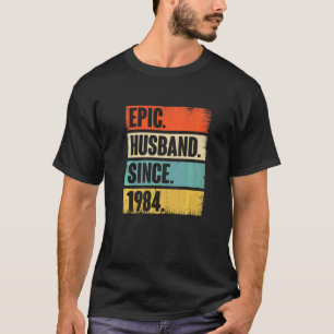 Retro Epic Husband sinds 1984 38th Wedding Anivers T-shirt