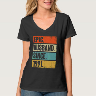 Retro Epic Husband sinds 1991 31st Wedding Anivers T-shirt