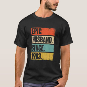 Retro Epic Man Sinds 1983 39e Huwelijksanivers T-shirt