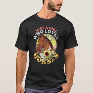 Retro Equestrian Women Alleen een meisje dat van P T-shirt