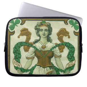 Retro - Erin Go Braugh. St. Patrick's Dag Groeten Laptop Sleeve