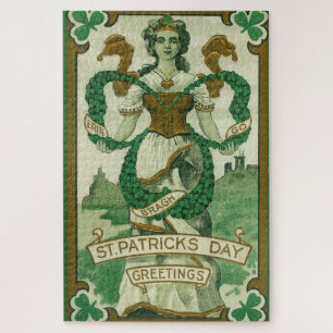Retro - Erin Go Braugh. St. Patrick's Dag Groeten Legpuzzel