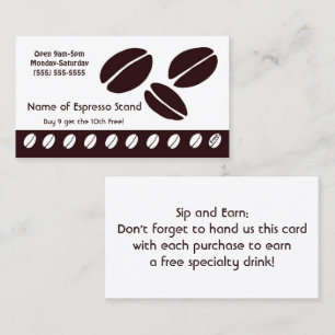 Retro Espresso Stand Loyalty Identiteit Ponskaart