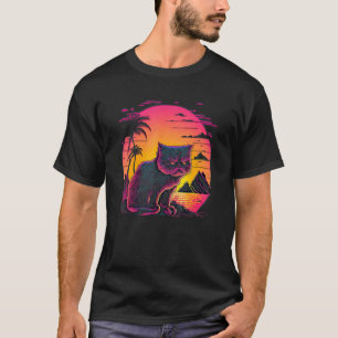 Retro Esthetiek Boze Kat T-shirt