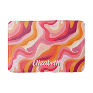 Retro esthetisch Abstract patroon met naam Badmat