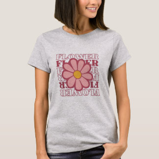 Retro Esthetische Bloemen T-Shirt. T-shirt