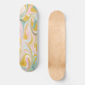 Retro esthetische Groovy Abstracte pastel marmeren Skateboard (Voorkant)