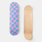 Retro esthetische levendige Paarse Blue Checkerboa Skateboard (Voorkant)