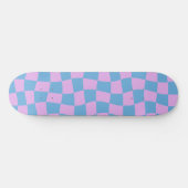 Retro esthetische levendige Paarse Blue Checkerboa Skateboard (Horizontaal)