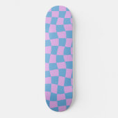 Retro esthetische levendige Paarse Blue Checkerboa Skateboard (Voorkant)