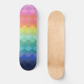 Retro esthetische levendige regenboogvormen patroo skateboard (Voorkant)