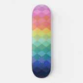 Retro esthetische levendige regenboogvormen patroo skateboard (Voorkant)