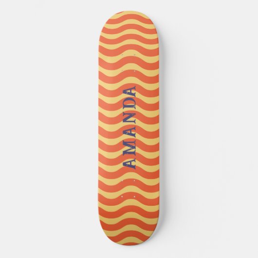Retro esthetische trippy swirly strepen gepersonal skateboard (Voorkant)