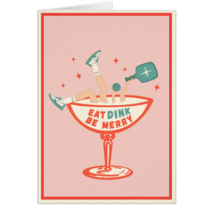 Retro eten, drinken en vrolijk pickleball kerst