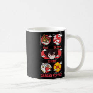 Retro Eten Slapen Anime Gamen Herhalen Kawaii Anim Koffiemok