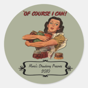 Retro Étiquette de ménage Canning Nom et date pers