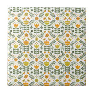 Retro Europese bloemen Tegeltje