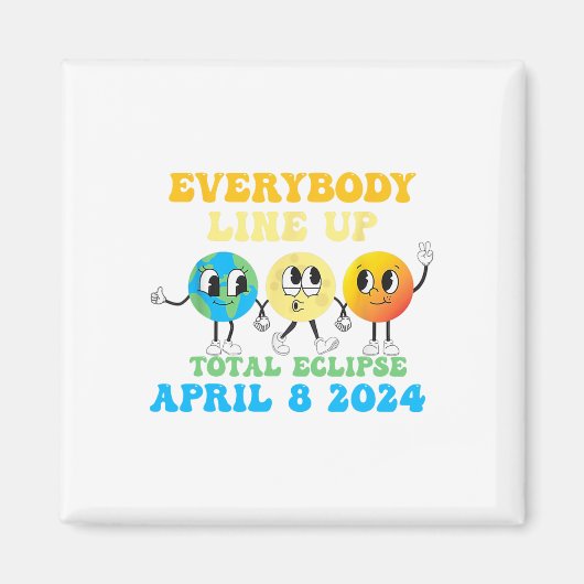 Retro Everybody Line Up Totale Zonsverduistering 2 Magneet (Voorkant)