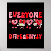 Retro Everyone Communicates Differently Autism Val Poster (Voorkant)