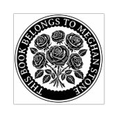 Retro Exlibris stempel met Rozen voor de bibliothe (Afrduk)