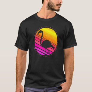 Retro Exotic Bird Animal Tropical Animal Pink Fla T-shirt
