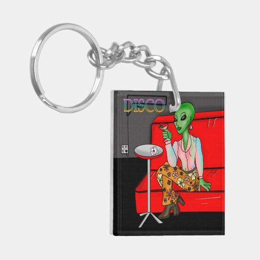 Retro Extraterrestrial uit de jaren zeventig in Di Sleutelhanger (Voorkant Links)
