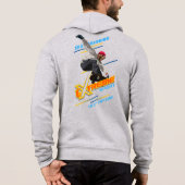 Retro Extreme Sport Skateboarder | Heren ritsjack Hoodie (Achterkant)