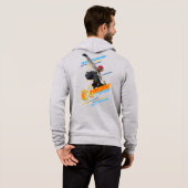 Retro Extreme Sport Skateboarder | Heren ritsjack Hoodie (Achterkant volledig)