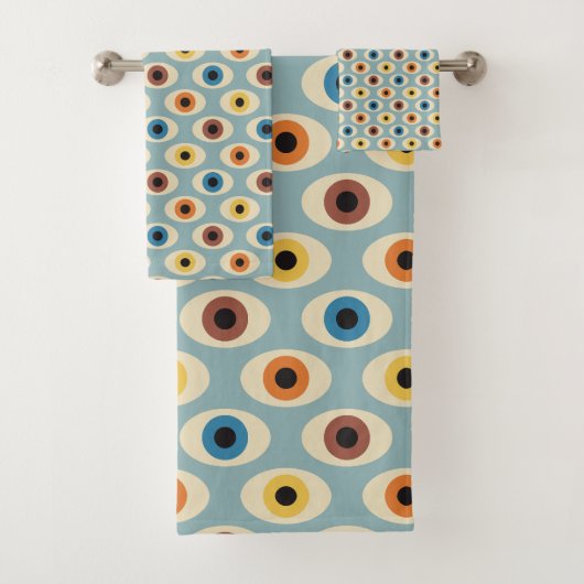 Retro Eye Patroon Bad Handdoek (Insitu)