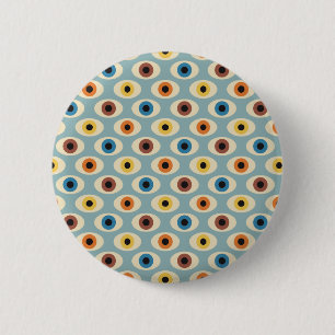 Retro Eye Patroon Ronde Button 5,7 Cm