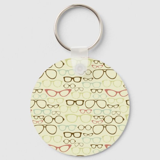 Retro Eyeglass Hipster Sleutelhanger (Voorkant)