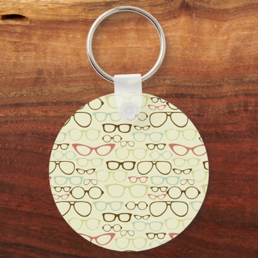 Retro Eyeglass Hipster Sleutelhanger (Voorkant)
