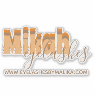 Retro Eyelashes Sticker bedrijfsnaam