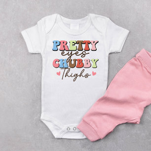 Retro  Eyes Chubby Thighs Baby Bodysuit