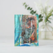 Retro Ezel Unieke Mixed Media Collage Briefkaart (Staand voorkant)