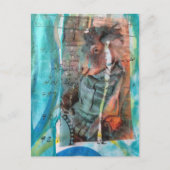 Retro Ezel Unieke Mixed Media Collage Briefkaart (Voorkant)